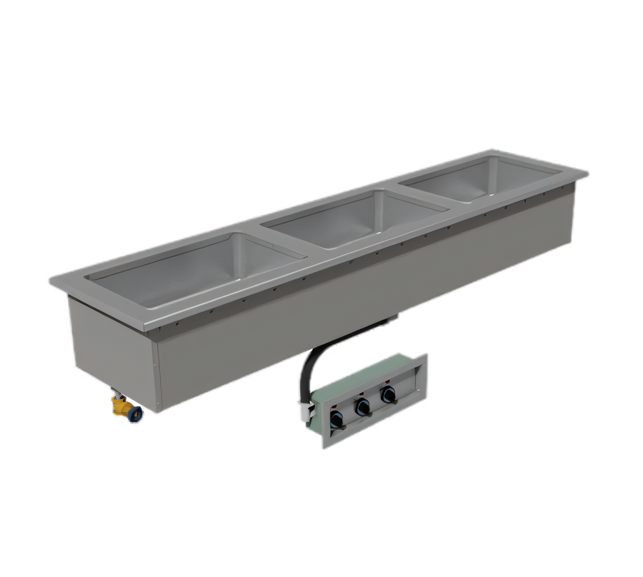 Product image #1 for Advance Tabco Slim Series 3-Well Drop-In Electric Hot Food Well with Drains, 120V