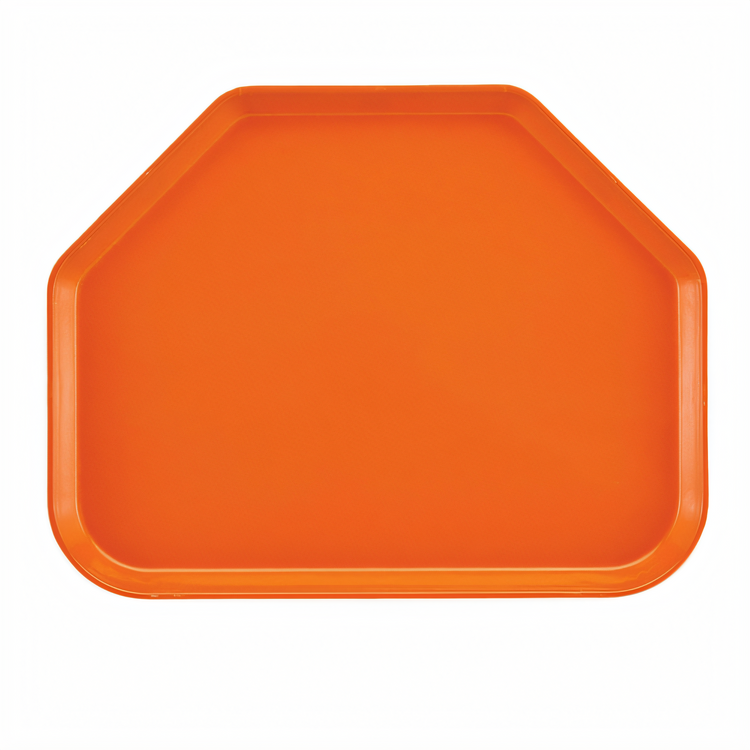 Product image #2 for Cambro Camtray Trapezoid Fast Food & Cafeteria Tray, 14 x 18 Inch, Fiberglass, Orange Pizzazz