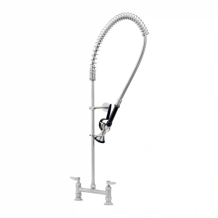 Product image #2 for EverSteel Stainless Steel 8-Inch Center Deck Mount Pre-Rinse Mixing Faucet with 24-Inch Riser and 44-Inch Hose