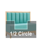 Thumbnail image #1 for ATSMFG ATS AT&S-AHC-J36-6CH GR6 John Half Circle Booth, single, 48" x 90" x 48" long x 36" high, 6-channel back, channel deep seat with wood bottom