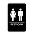 Thumbnail image #1 for Winco Braille Restroom Sign with Symbol, 6 x 9 Inch, White Imprint on Black