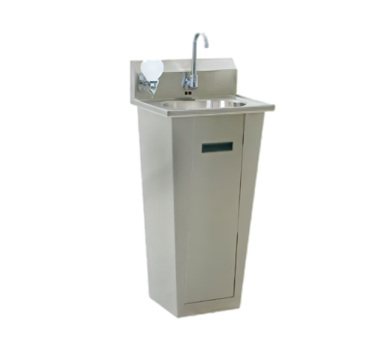 Product image #1 for Touchless Pedestal Mounted Hand Wash Sink with Electronic Eye Gooseneck Spout, 13-1/2 x 9-3/4 x 6-3/4 Bowl, 304 Stainless Steel