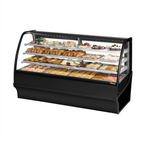 Thumbnail image #1 for True Mfg. – Specialty Display TDM-DC-77-GE/GE-B-W 77-1/4-Inch Full-Service Dry Countertop Pastry Display Case, Curved Glass, 3 Shelves