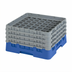 Thumbnail image #2 for Cambro Camrack Full Size 49-Compartment Glass Rack with 4 Soft Gray Extenders, Blue, 8-1/2-Inch Max Height