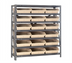 Thumbnail image #1 for Quantum Heavy-Duty Stationary Wire Shelving Unit with 7 Shelves and 18 Bins, 36