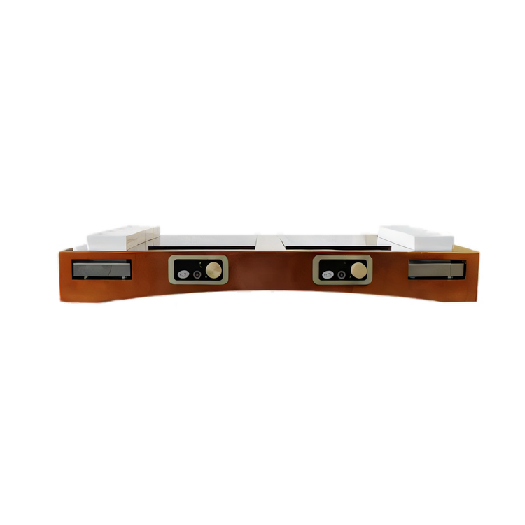 Product image #1 for Double Induction Countertop Station Kit with 2 Cooktops and Cooling Plates, Brushed Finish, Translucent Copper Coating