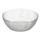 Thumbnail image #1 for CFS Brands Petal Mist 691407 Floral-Edge Clear Polycarbonate Bowl, 5.6 Qt., 12 Inch Diameter Case of 4