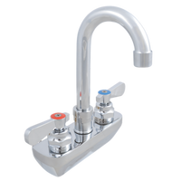 John Boos Heavy Duty Low-Lead Splash Mount Gooseneck Faucet, 8.5-Inch Spout, 4-Inch Centers