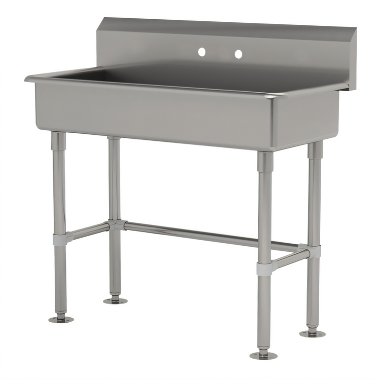 Product image #1 for Advance Tabco ADA Compliant Freestanding 40 Inch Wide Service Sink with Splash Mount Faucet Provision and Stainless Steel Legs