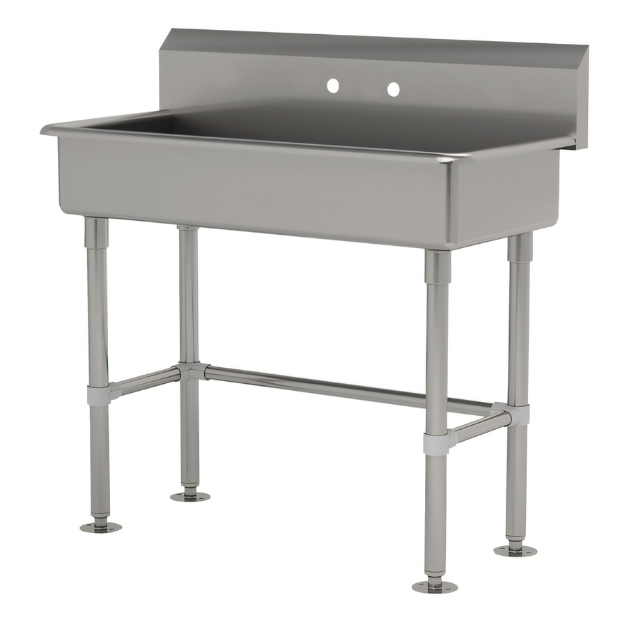 Product image #1 for Advance Tabco ADA Compliant Freestanding 40 Inch Wide Service Sink with Splash Mount Faucet Provision and Stainless Steel Legs