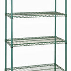 Thumbnail image #1 for Quantum WR54-2430P 30"W x 24"D x 54"H Wire Shelving Starter Unit, 4 Shelves, Green Epoxy Finish, Stationary