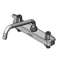 Equip 8-Inch Centers Deck Mount Workboard Mixing Faucet with 8-Inch Swing Nozzle and Lever Handles