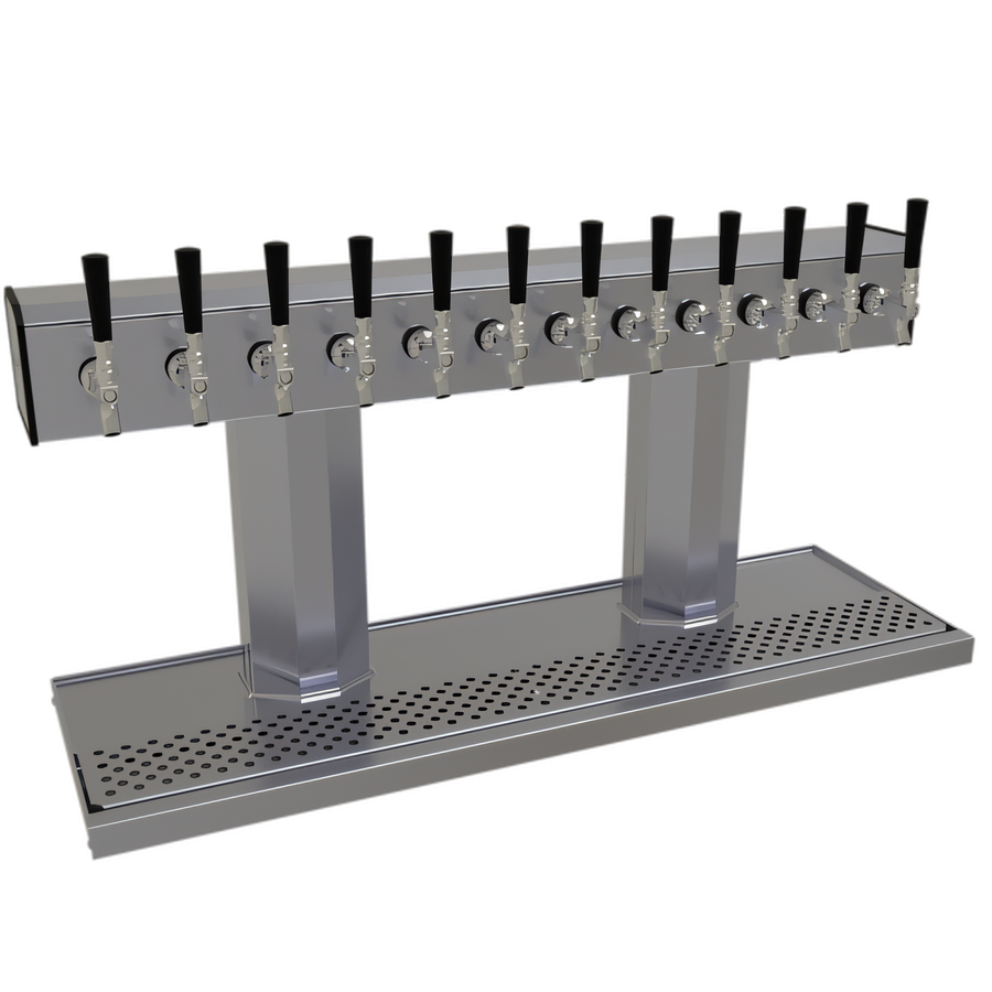 Product image #1 for Glastender 2-Column Countertop Tee Draft Dispensing Tower, 12 Faucets, Glycol-Cooled, Stainless Steel