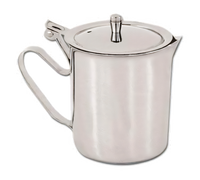 Stainless Steel 9.5 oz Creamer Server with Loop Handle and Hinged Cover