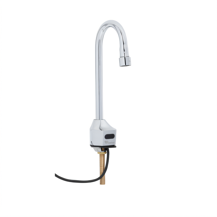 Product image #1 for ChekPoint Touchless Deck-Mount Single-Hole Rigid Gooseneck Electronic Faucet, Chrome-Plated Brass, Less Mixing Valve