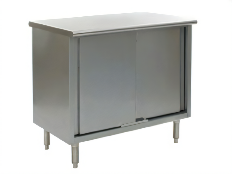 Product image #1 for Eagle Spec-Master Flat Top Enclosed Base Work Table with Sliding Doors, 36 x 30 Inches, 14-Gauge 304 Stainless Steel Top