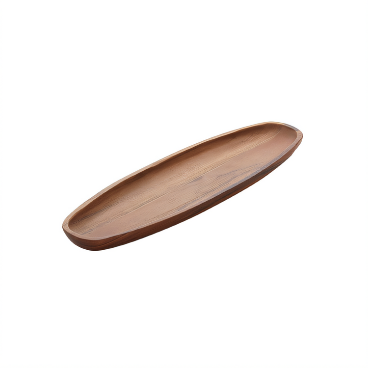 Product image #1 for American Metalcraft Medium Oblong Acacia Wood Boat-Style Serving Platter