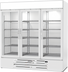 Thumbnail image #1 for Beverage-Air MarketMax 75-Inch Three-Section Triple-Pane Glass Door Reach-In Freezer Merchandiser, White, Bottom-Mount, 68.43 Cu. Ft.