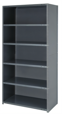 Quantum IRONMAN Stationary Closed Steel Shelving Unit with 4 Shelves, 12 x 36 x 39 Inches