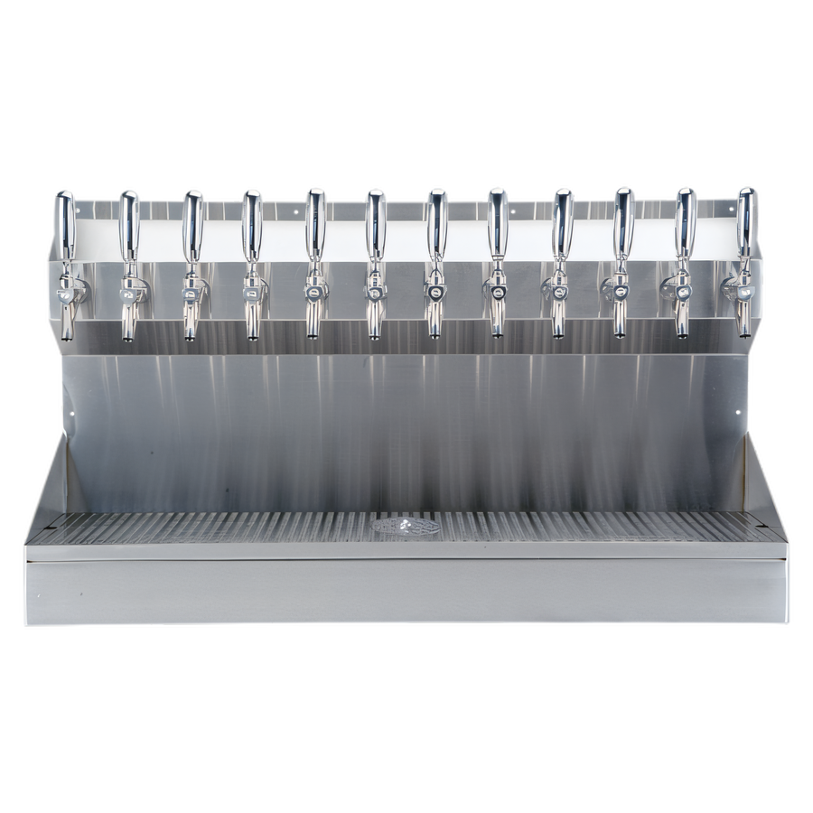 Product image #1 for Kronos 12-Faucet Wall-Mount Glycol-Cooled Draft Tower with Integrated Drip Tray and Glass Rinser