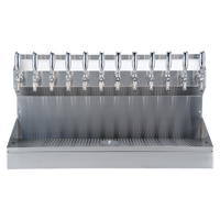 Kronos 12-Faucet Wall-Mount Glycol-Cooled Draft Tower with Integrated Drip Tray and Glass Rinser
