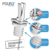 Krowne Poura Chrome-Plated Free Flow Speed Pourer Set of 12