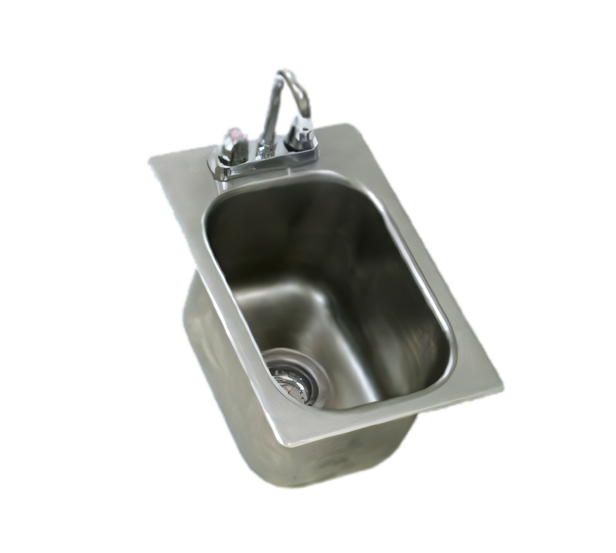 Product image #1 for Eagle Group Self-Rimming Drop-In Sink, 1 Compartment, 10" x 14" x 9-1/2" Bowl, Faucet and Basket Drain