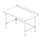 Thumbnail image #1 for Sapphire Manufacturing SMTOB-3072S 72-Inch x 30-Inch Stainless Steel Work Table, 18-Gauge 400-Series Top, 5-Inch Backsplash