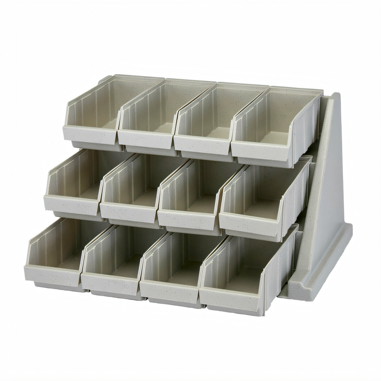 Product image #1 for Cambro Versa 12-Bin Wall-Mount Organizer Rack, Polyethylene, Speckled Gray