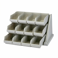 Cambro Versa 12-Bin Wall-Mount Organizer Rack, Polyethylene, Speckled Gray