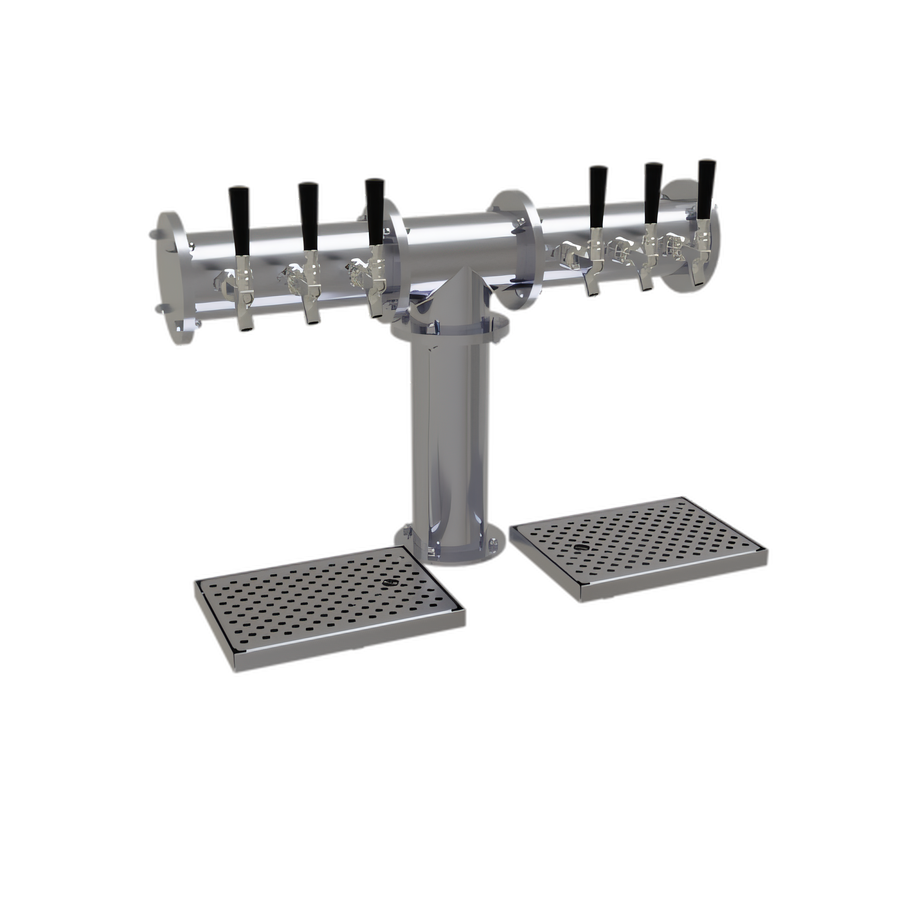 Product image #1 for Countertop Pipe Tee Draft Dispensing Tower, 6 Faucet, 1 Column, Glycol-Cooled, Stainless Steel