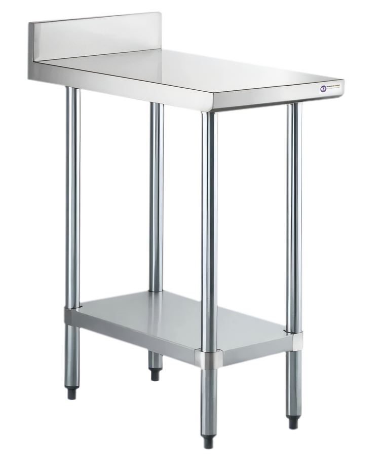 Product image #1 for Steel Works Stainless 12 x 30 x 34 Inch 304 Stainless Steel Work Table with Undershelf and 2 Inch Rear Backsplash