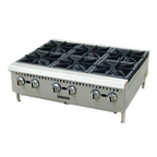 Thumbnail image #1 for Admiral Craft Equipment Corp. Black Diamond BDCTH-36 36-Inch 6-Burner Countertop Gas Hot Plate with Stainless Steel Front & Sides