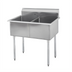 Thumbnail image #1 for 51-Inch Freestanding 2-Compartment Stainless Steel Budget Sink with 13-Inch Deep Bowls