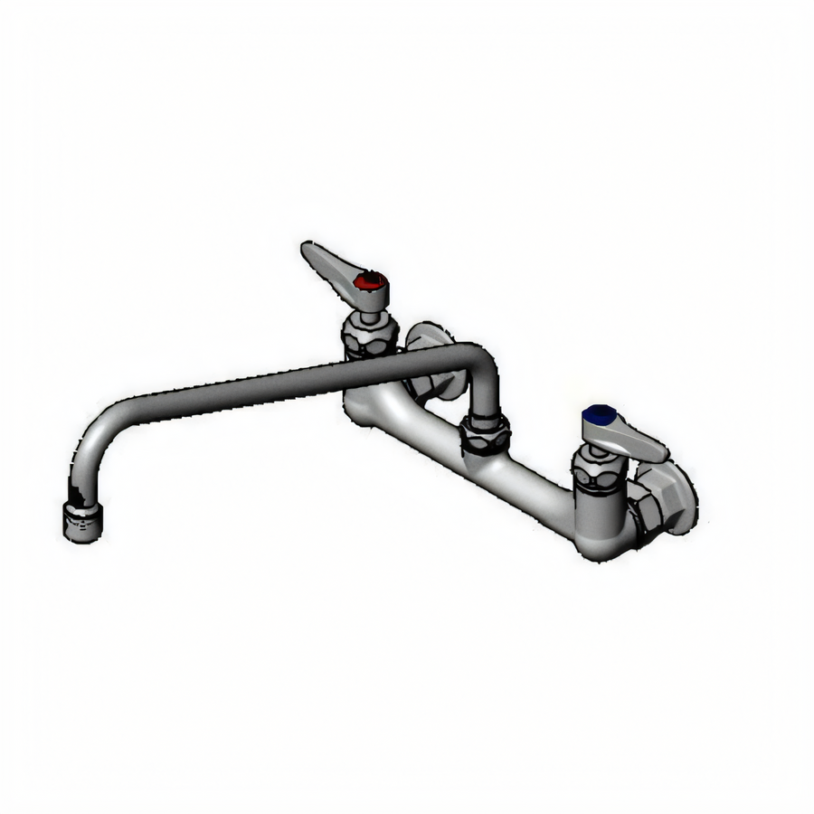 Product image #1 for T&S Brass Wall-Mount Mixing Faucet with 14-Inch Swing Nozzle and 8-Inch Adjustable Centers