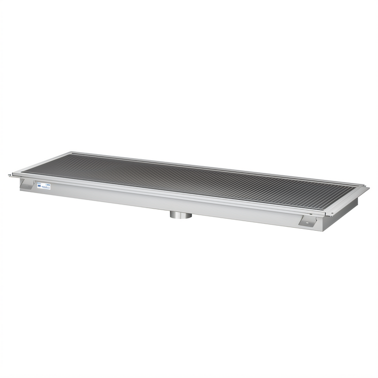 Product image #1 for KoolMore 18 x 36 Stainless Steel Floor Trough Drain with Subway-Style Grating and Removable Drain Basket
