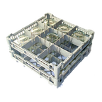 Thumbnail image #1 for Eurodib USA Lamber CC00121 Full-Size Gray Plastic 9-Compartment Glass Rack for 16 x 16 Undercounter Glasswashers