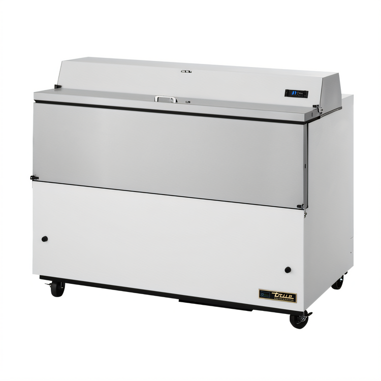 Product image #1 for True TMC-58-SS-HC Mobile School Carton/Crate Milk Cooler, 16-Crate Capacity, Forced-Air, Stainless Steel Interior, White Vinyl Exterior