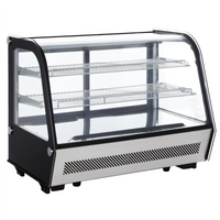 BakeryXpress 35-Inch Countertop Full-Service Refrigerated Display Case with Curved Front Glass