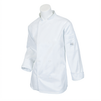 Mercer Culinary Millennia Women's 8-Button Long Sleeve Chef Jacket, White, Small