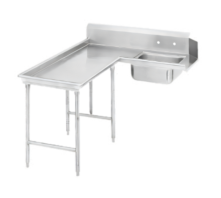 Product image #1 for Advance Tabco L-Shaped Left-Hand Island Soil Dishtable with Pre-Rinse Sink, 119-Inch, 304 Stainless Steel
