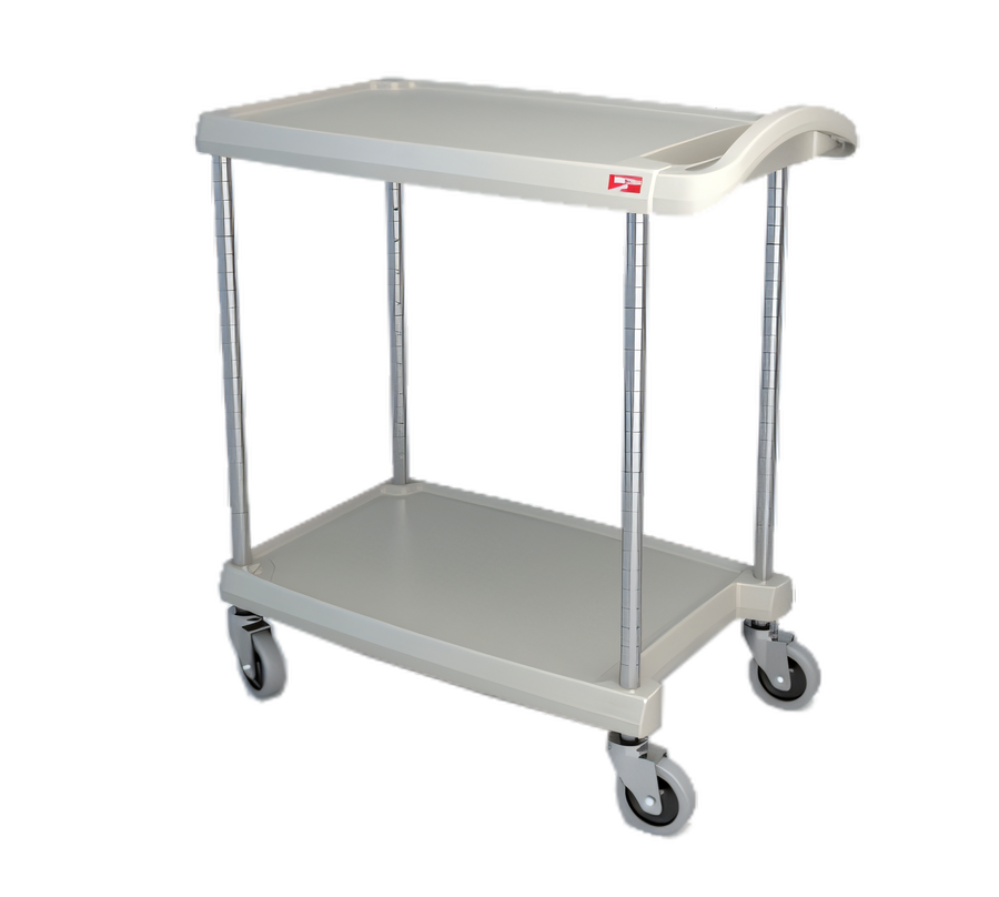 Product image #1 for Metro myCart Series 2-Shelf Polymer Utility Cart with Open Base and Swivel Casters, Gray