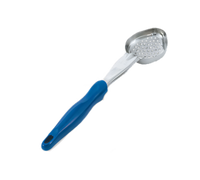Vollrath Jacob's Pride 2 oz Perforated Oval Bowl Spoodle Portion Control Serving Spoon, Blue Handle