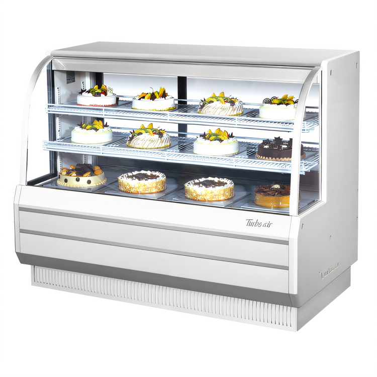 Product image #1 for Turbo Air Full-Service Curved Glass Refrigerated Bakery Display Case, 60 1/2" Wide, Floor Model, 19.4 Cu. Ft.