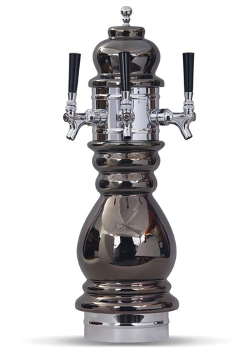 Product image #1 for Glastender Black Forest 2-Faucet Countertop Draft Dispensing Tower with Polished Brass Finish