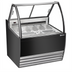 Thumbnail image #1 for Omcan 41-Inch Black 7-Pan Gelato Display Showcase with Curved Glass, LED Lighting, and Sliding Rear Doors
