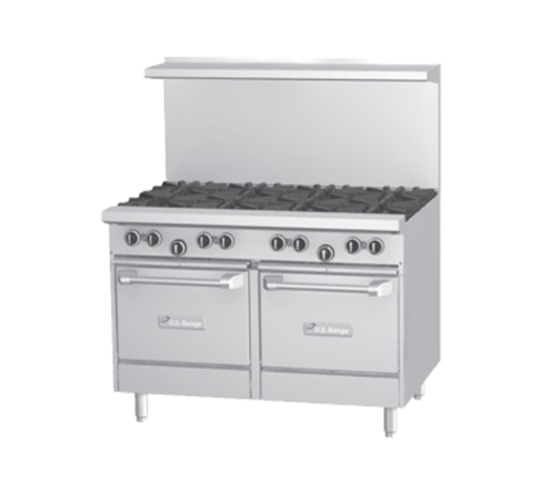 Product image #1 for US Range U-Series 48-Inch Gas Restaurant Range with 4 Open Burners, 24-Inch Griddle, Convection Oven and Storage Base