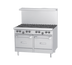 Thumbnail image #1 for US Range U-Series 48-Inch Gas Restaurant Range with 4 Open Burners, 24-Inch Griddle, Convection Oven and Storage Base