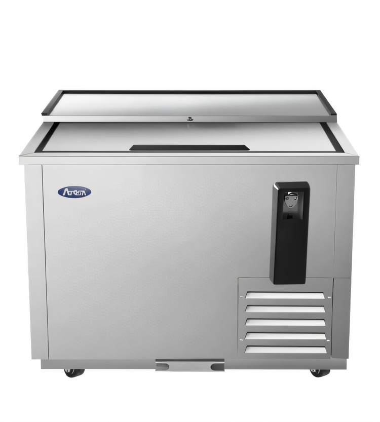 Product image #1 for Atosa 36-3/4-Inch Horizontal Bottle Cooler, 7.7 Cu. Ft., Stainless Steel, Side-Mount Refrigeration