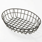 Thumbnail image #1 for American Metalcraft GOVB811 Oblong Black Metal Wire Grid Serving Basket, 11 x 8 x 2.5 Inches Case of 24